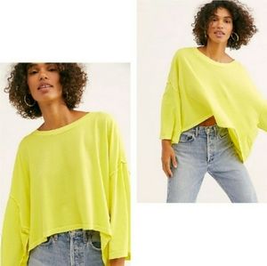 NWOT Free People Lemon Squeeze Tee
